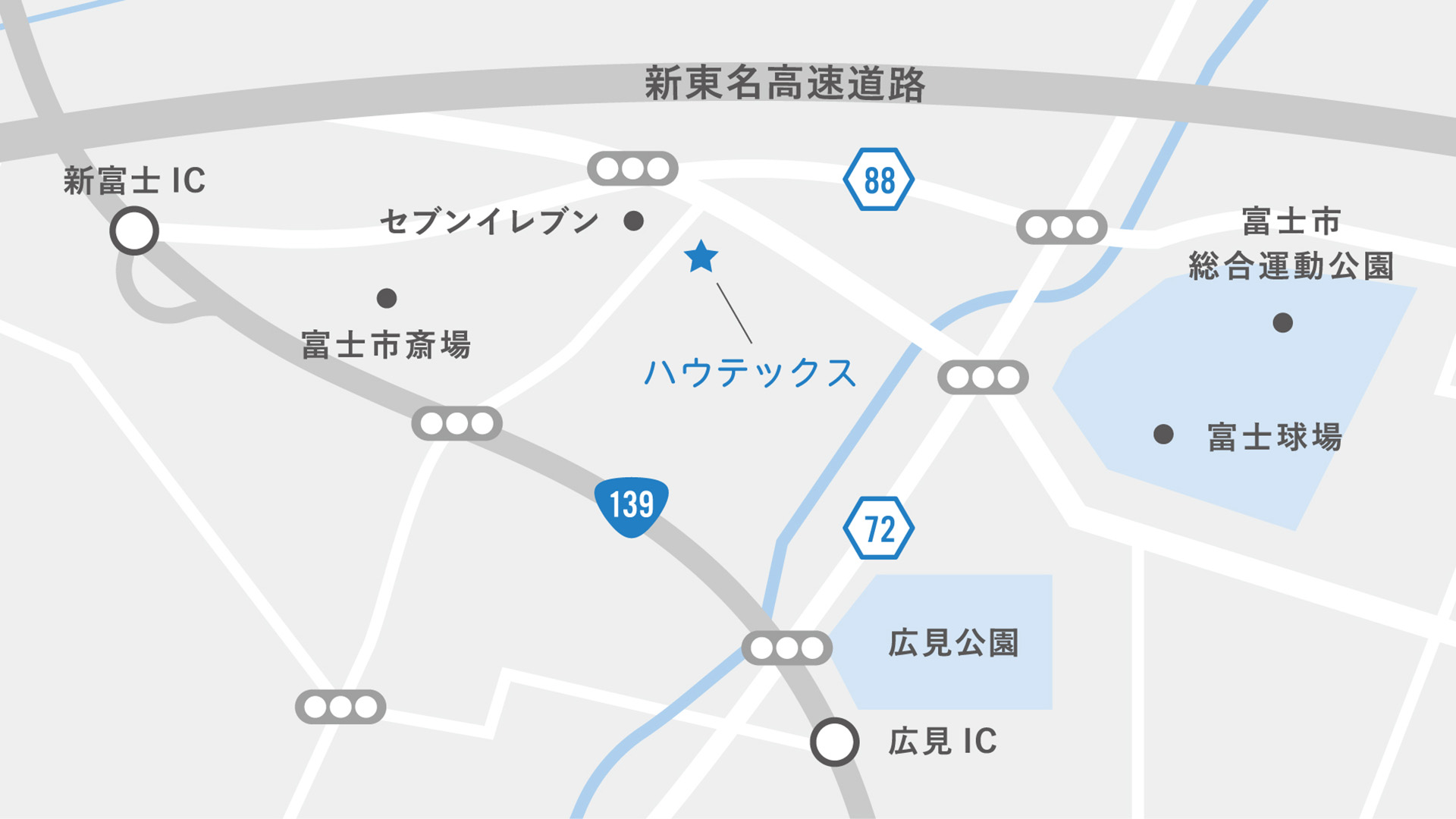 ハウテックス周辺地図