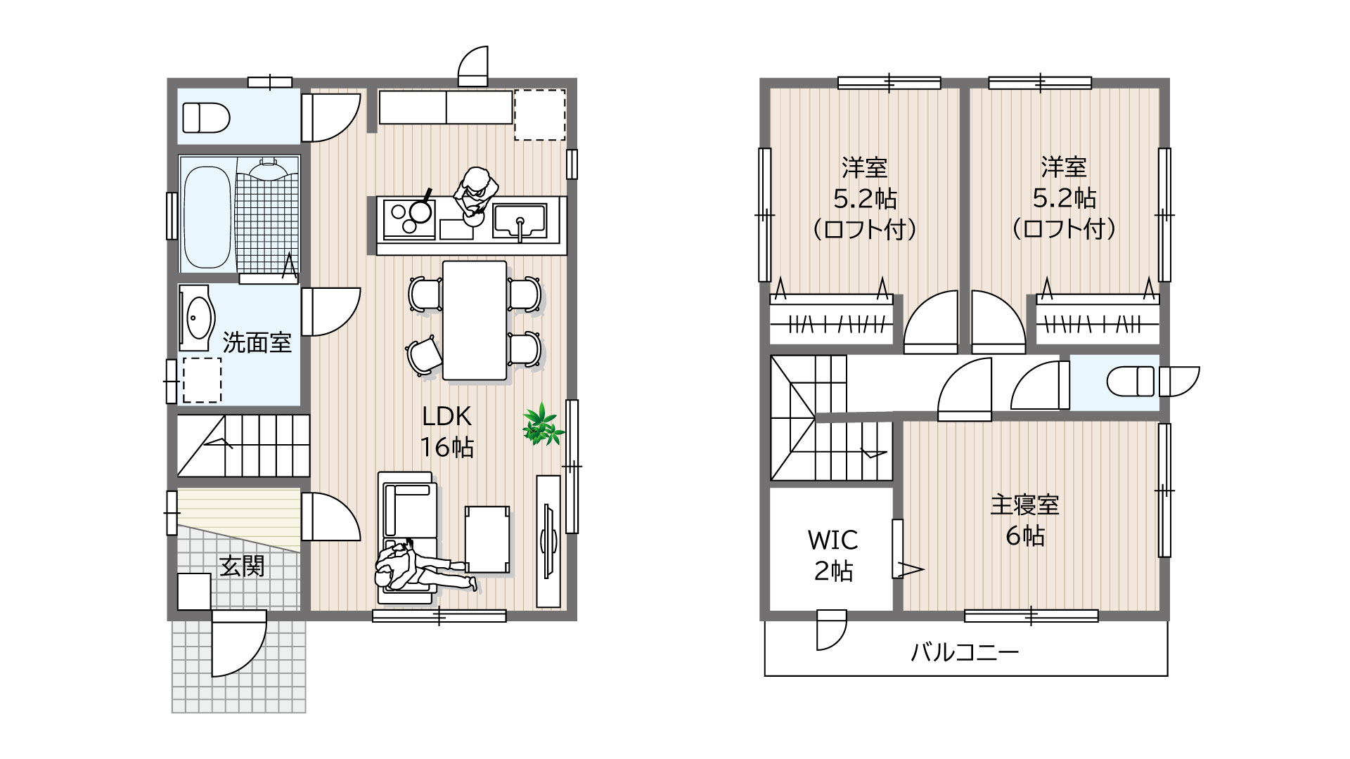 桃園町ZEH住宅間取図